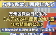 万州这5所幼儿园停止办学。