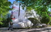 开学在即，万州区各校安排专业人员对校园进行全方位消杀